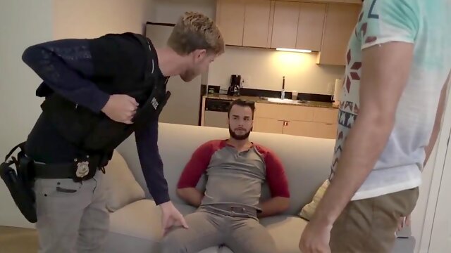 Bearded Latino guy rough anal drilled by an undercover officer