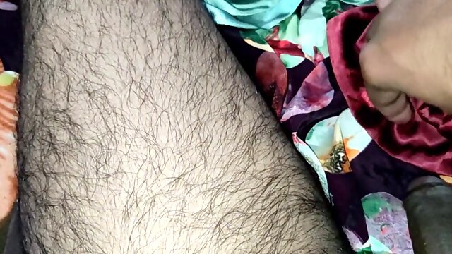 Seductive handjob in satin lingerie - Desi wife in satin outfit milking and caressing