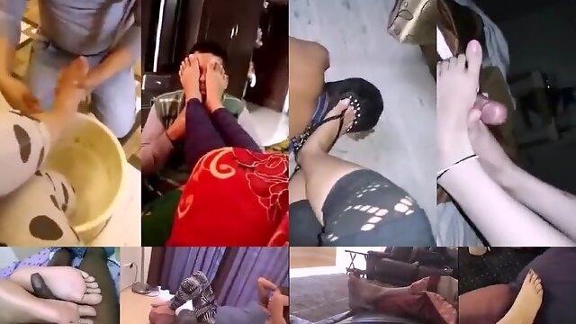 Indian dominates threesome with foot fetish twist