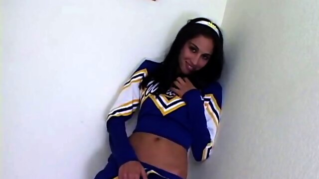 Energetic Yasmin cheerleader enjoys solo pussy play