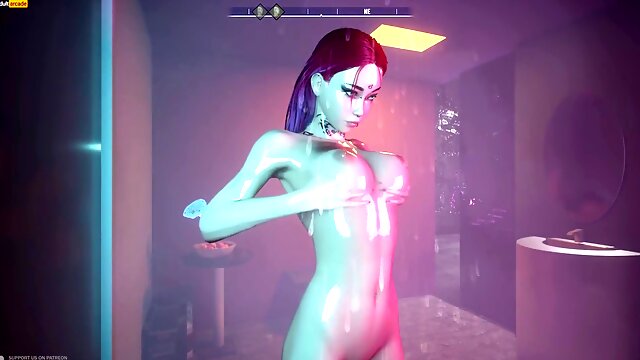 Strip game with T and A feature in immersive 3D animation universe