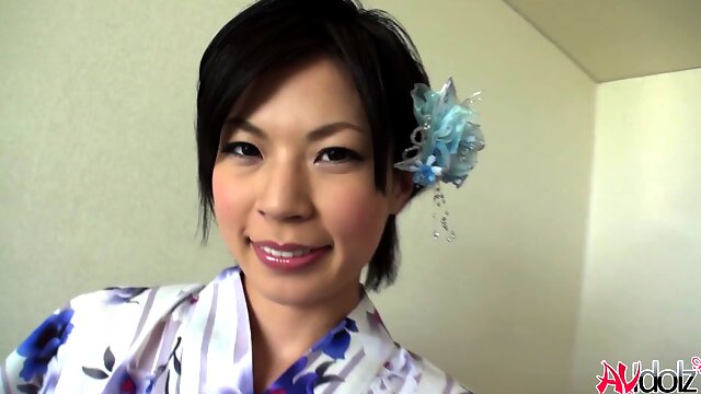 Asian beauty Saki Aoyama in traditional attire gives a passionate blowjob outdoors without censorship.