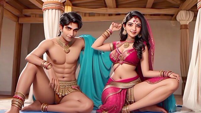 Indian stepmom teaches stepson and stepdaughter-in-law how to have a threesome