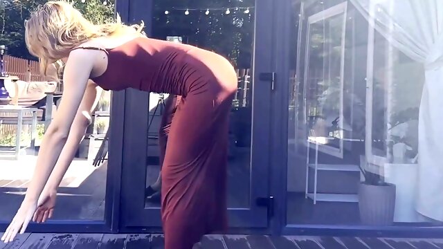 Slave girl with a juicy ass submits and surrenders outdoors