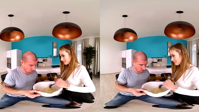 Czech cutie Ria Sunn enjoys kitchen sex with blowjob