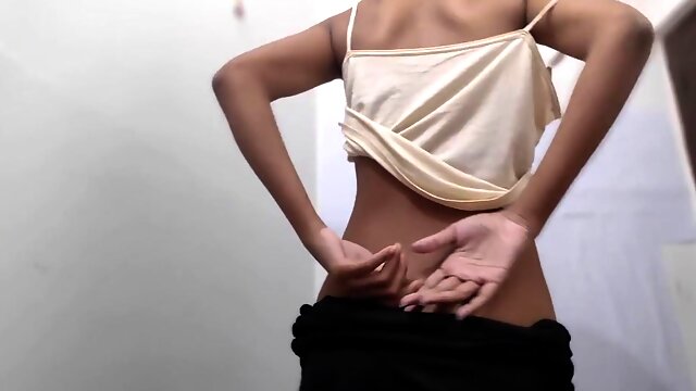 Hairy teen hottie teases her hairy pussy with her fingers