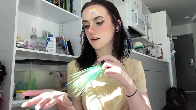 Dominant Miss May makes foot bitch chortle with pleasure while tickling her bare feet