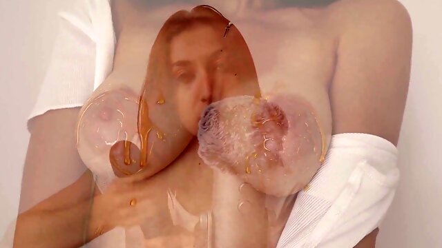 Encouraging masturbation with natural, oiled tits and dirty talk by Madelaine Rousset