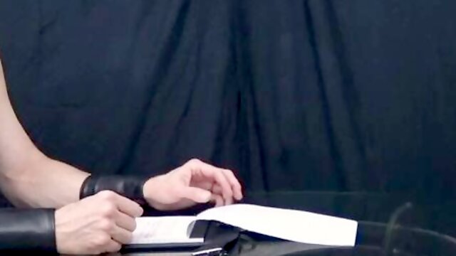 Muscular leather daddy plows smooth blindfolded mans face hard