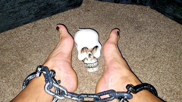 Halloween foot fetish playtime with a spooky twist