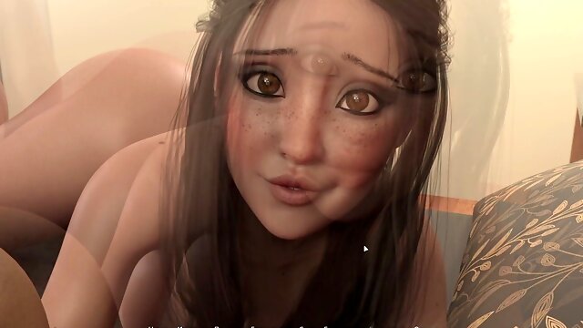 Teen babe in animated cowgirl sex with intense hard blowjob