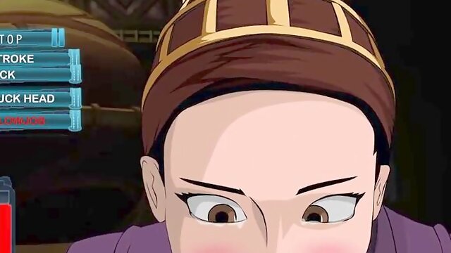 Padme gives a blowjob to Jar Jars big cock with custom audio