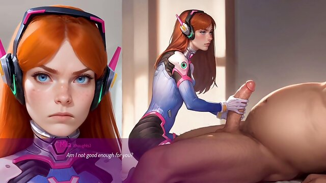 Cheating wife Mila AI blows husbands buddy in 3D hentai animation