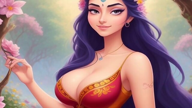 Enormous boobs in a 3D cartoon fantasy world