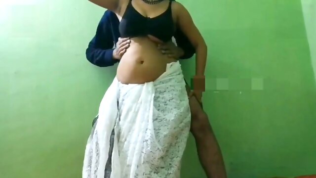 Seductive Indian wife with massive boobs entices her husband in traditional Saree