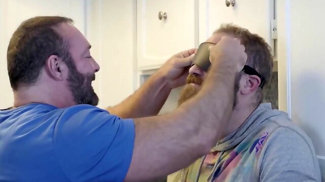 Hairy gays Brad Kalvo jerk off and have rough sex