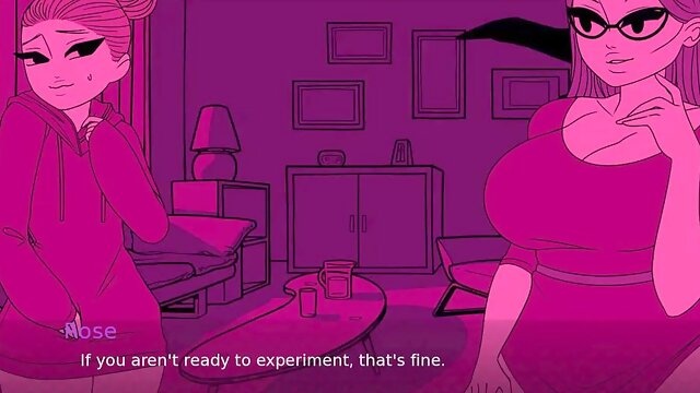 Lesbian transformation in Kissing Therapy game - Counselor seduces women with anime porn