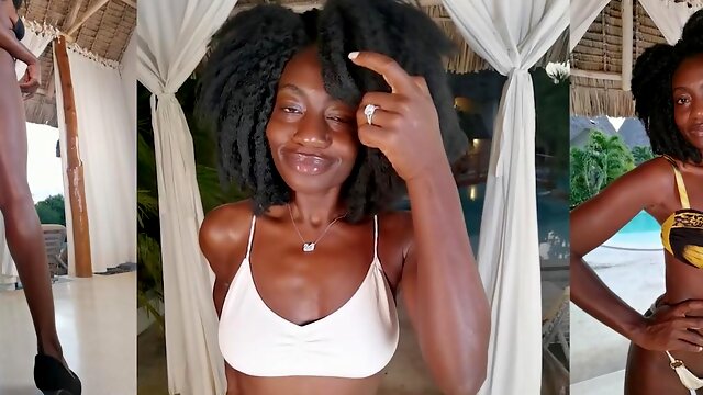 Ebony beauty teaches naughty boy how to seduce after misbehaving all day!