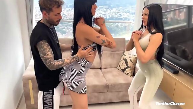Two Hot Venezuelan Girls Fuck Their Personal Trainer