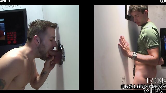 Naive str8 gets gloryhole gay BJ instead of female sucking