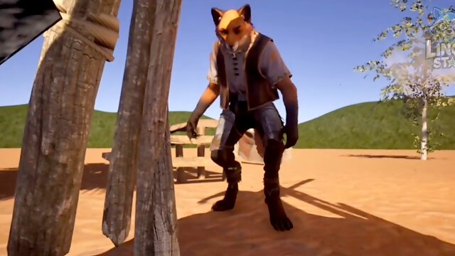 Panther and fox kiss and gobble the culo of two individuals in the desert