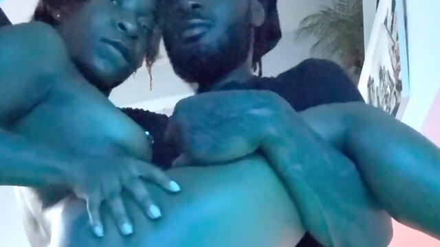 Slim Small-titted Ebony Babe Gets Abundantly Creampied After Hot Standing Sex With Her BBC BF