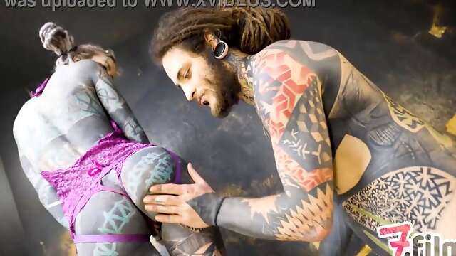 ALT dominatrix PEGGING tattooed worker - ANAL fuck, dripping dick, cumshot, female domination