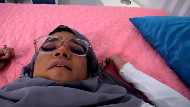 HijabiTeen- Lucky Stud Bangs Hard Middle-Eastern Pussy And Covers Her Pretty Face With Huge Load