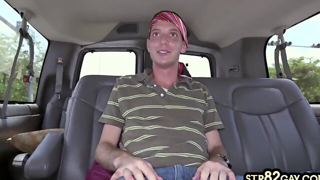 Fooled Str8 guy got gay blowjob for cash in outdoor van