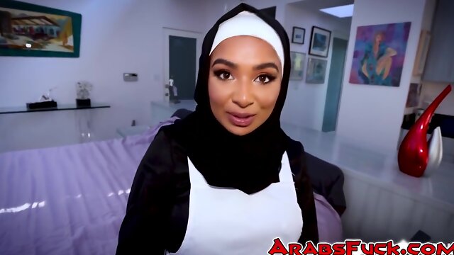 Hijab Wearing Muslim Arab Babe Learning American Traditions - Babi Star