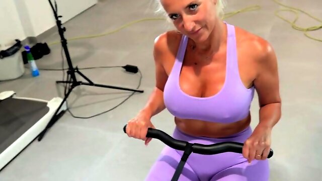 Delivery Boy Destroys Busty MILFs Asshole During Gym Workout