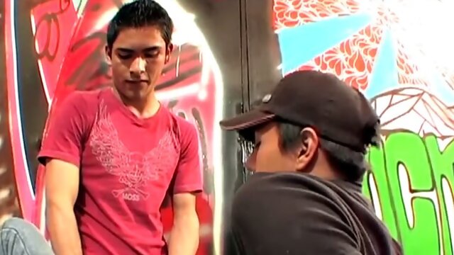 One boy wants to see how big his friends cock is and it isnt long before he has that big uncut boner in his mouth. By the time they are naked, each has enjoyed the taste of the others dick.