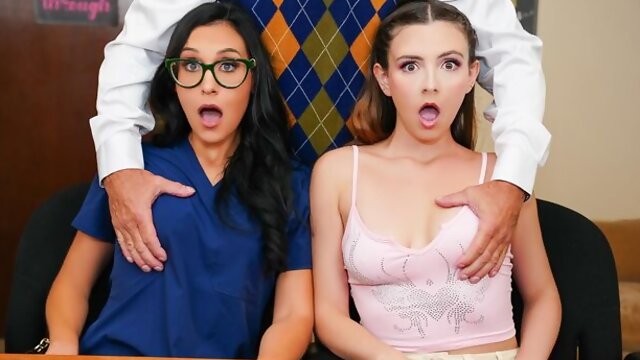 Enticing Audrey Royal and Lilly Halls oral action