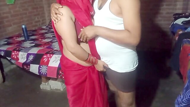 Bhabhi Ji in a red saree looks super hot and tempting