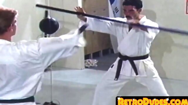 RetroDudes.com - Karate dude banged humid then gets his bod jizm-showered