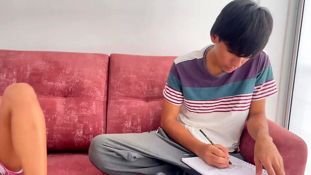 My Stepsister Helps Me with My Drawing Classes and I End Up Cumming in Her Ass.