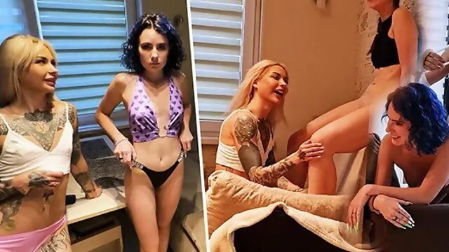 Crazy Night: 3 Girls and 1 Guy with a Broken Arm in a Student Orgy