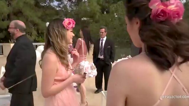 Fun with bride and maids