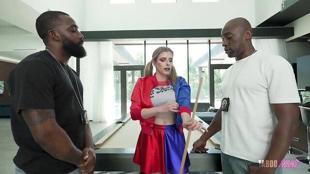 Two Bbc Cops Fill Harley Quinns Every Hole - Anal And Dp - Cory Chase