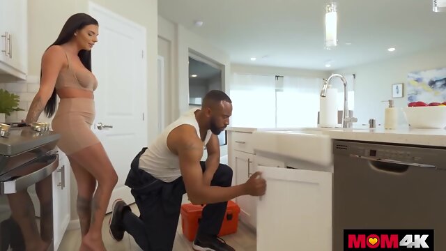 Plumber Drills Desiree Nevadas Leaky Pipes With His Bbc
