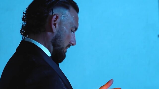 Suited men Derek Allen and Nico Bello relentlessly bareback