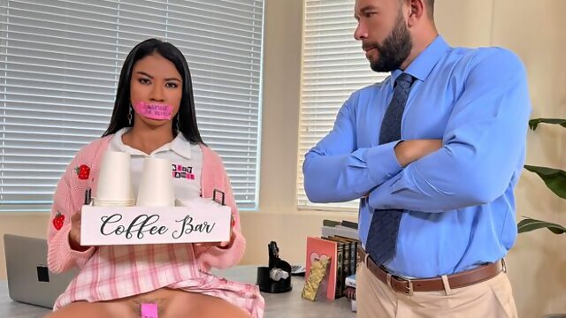 Hard sex in the missionary pose with Katie Kush and Macy Meadows