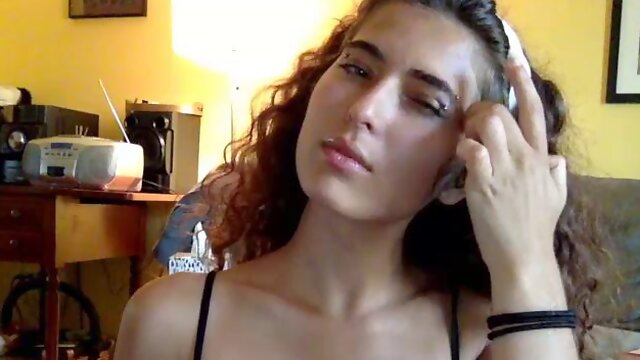 Beautiful hairy Bridgette in black dress yellow thong