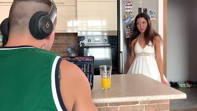 Skinny Beauty Cheats on Her Boyfriend with His Best Friend while He is Busy T...