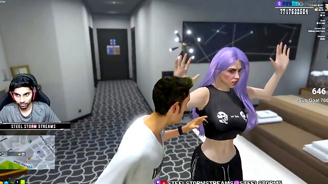 Hilarious fun with auntie in the bedroom