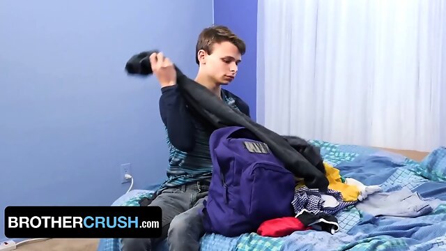 Austin Xanders takes his stepbrothers huge cock and hot load in this wild role play