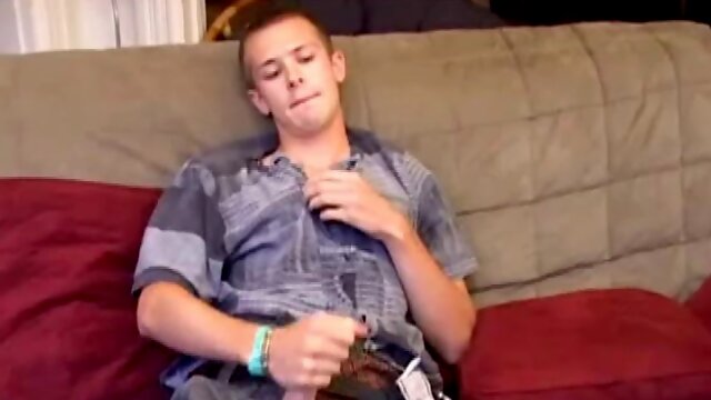 Tommy Nolan pulls out his big uncut dick for a tease, before getting naked and hard. At one point we get a nice look at this skinny boys cute little butt.