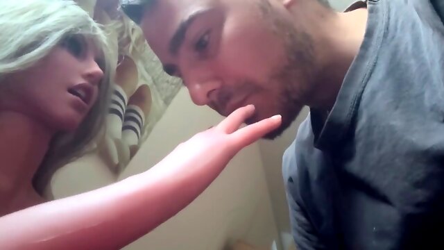 Getting deepthroated by my doll