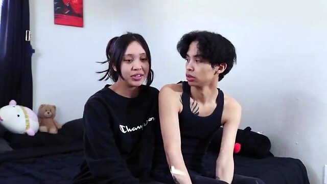 Amateur Asian teen with perky ass gets massaged and fucked