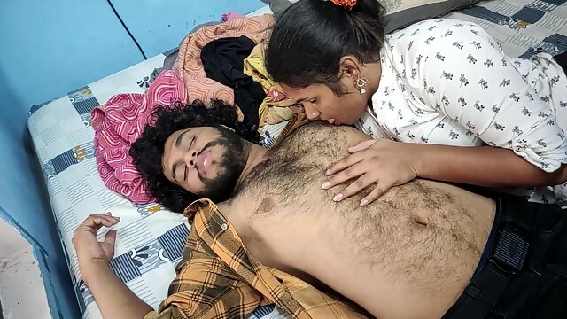 Long Lip Lock with Step Sister in Bedroom